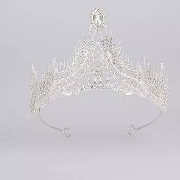 Головной убор Премиум Тяжелая промышленность Флэш Бриллиантовые Крылья Принцессы Головная повязка Свадебное платье Вечернее платье Корона серебряный