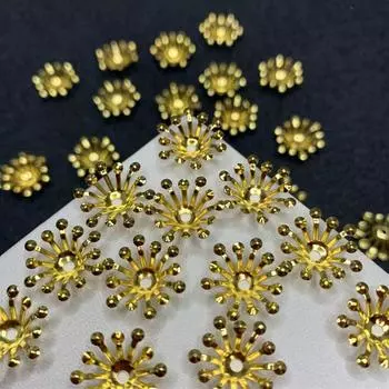 Головной убор Восемь когтей 100 шт. Материалы 10 мм/15 мм Шпилька для волос Маленький цветок DIY Орнамент Аксессуары Простая железная бусина Крышка Нежные ювелирные изделия 10mm