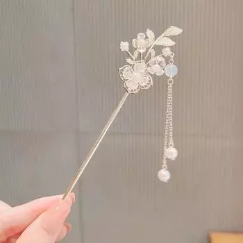 Головной убор в древнем стиле, кисточка, китайская вилка для волос, корейская заколка для волос, женские заколки для волос, палочки для волос Hanfu