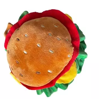 Головной убор в виде гамбургера для кошек, мультяшный милый, мягкий, удобный, плюшевый, регулируемый, для домашних животных, головной убор для вечеринки L