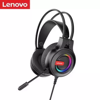 Головные игровые наушники Lenovo G80, 3,5 мм/USB-гарнитура с шумоподавлением, 7.1-канальная, с эффектом лампы RGB USB7.1 Interface