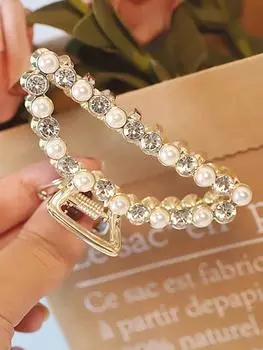 Головные уборы для волос, аксессуары для волос, модные заколки для волос в форме краба, блестящие роскошные женские заколки со стразами и жемчугом