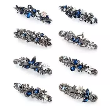 Головные уборы со стразами для женщин и девочек, заколки для волос с цветами и листьями, заколки, аксессуары для волос, заколки для волос с кристаллами