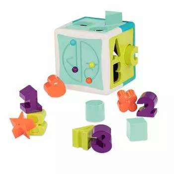 Головоломка Battat Shape Matching Box Alphabet Number Blocks, обучающая игрушка, набор из 12 возрастов, подлинная BT2577Z 2+