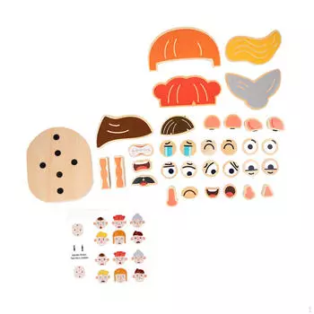 Головоломка-блокировщик «Изменение лица», деревянная развивающая игрушка, развивающие игрушки для детей 36 месяцев и многое другое Character Puzzle