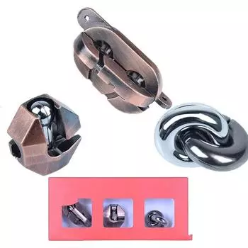 Головоломка для взрослых Головоломки Металлический замок для взрослых Развивающая игрушка Пазл IQ головоломка 6.5*3.3cm,3.5*3.5cm,