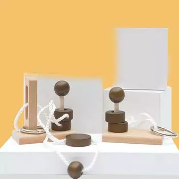 Головоломка-головоломка «Продевание веревки» Классические деревянные подарки f