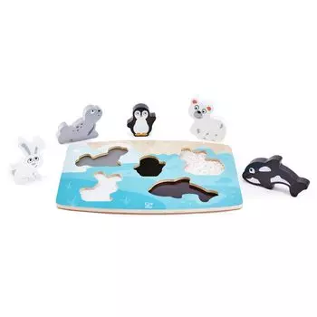 Головоломка Hape touch «Морские животные» xx см. Для детей от 3 лет. Деревянная игровая игрушка E1620. Давай! 29,4 2,6 20,8