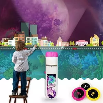 Головоломка Мальчик Девочка Проекция Светящаяся Игрушка Фонарик Факел outer space