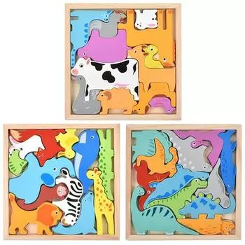 Головоломка Oz Toy Balance Picture Domino с изображением животных, набор «Животные + Динозавры + Животные», популярные корейские головоломки