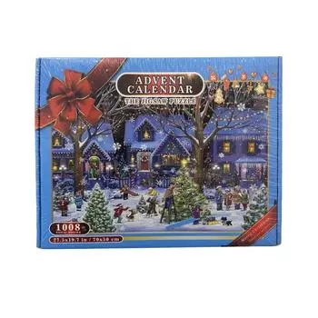Головоломка с рождественским обратным отсчетом Адвент-календаря 2024, Адвент-календарь 2024, подвесной декор на Рождество и Хэллоуин One Size