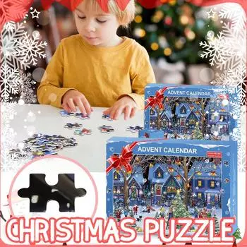 Головоломка с рождественским обратным отсчетом Адвент-календаря 2024, Адвент-календарь 2024, подвесной декор на Рождество и Хэллоуин