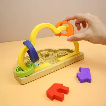Головоломка с животными, игрушка-балансир, игра для детей, мелкая моторика, настольный детский блок yellow