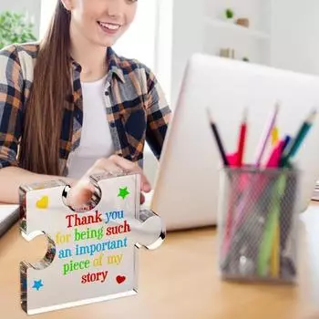 Головоломка «Спасибо», акриловое украшение, подарок учителю, домашний офис, рабочий стол, красочное украшение-головоломка с буквами, выпускной