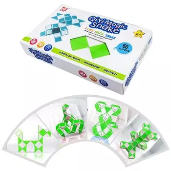 Головоломки «Змейка куб» Magic Twist Puzzles 60 Wedge Magic Ruler Pea Snake Twist Puzzle Cube Snake Cube Снятие стресса Тренировка мозга Тренировка мозга Интеллект