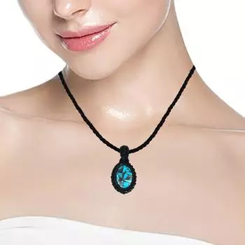 Голубая бирюза нити макраме ручной работы ювелирные изделия 20-36 Ad ювелирные изделия женское ожерелье