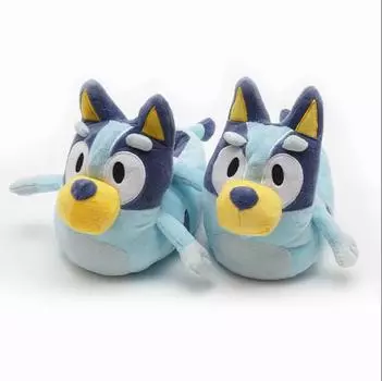 Голубая мультяшная плюшевая обувь для мальчиков и девочек, зимние теплые туфли на плоской подошве, мультяшная косплей 36-41 синий