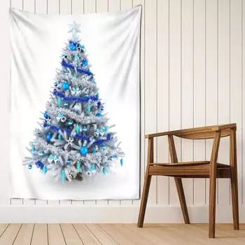 Голубая звезда Рождественская елка Гобелен Настенный Рождественский фестиваль Богемный стиль Колдовство Психоделический домашний декор 95x70CM