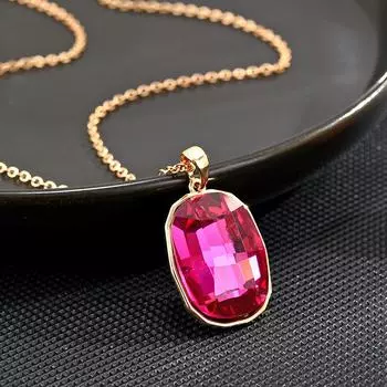 Голубое австрийское хрустальное ожерелье на ключицу, ожерелье, ювелирное украшение в подарок для девочек красный