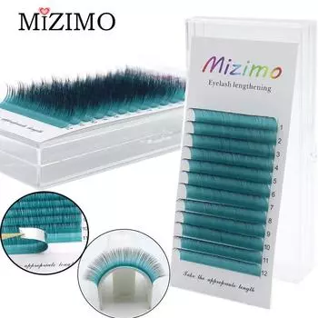 Голубое озеро и черный кончик, 12 рядов, цвет, прививка, накладные ресницы, 0,07 мм, C/D, макияж, наращивание. 0.07mm--C--8mm