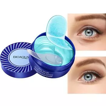Голубой медный пептид Антивозрастная коллагеновая маска для глаз Укрепляющая Увлажняющая Увлажняющая Нежная Эластичная Нежная Увлажняющая Уход за кожей вокруг глаз 60pcs