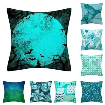 Голубой синий чехол для подушки с бабочкой и геометрическим рисунком, подушка в скандинавском стиле, декоративный диван для дома 40x40cm