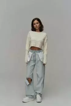 Голубые джинсовые брюки Remain с обратным краем