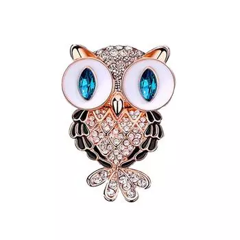 Голубые глаза, милая сова, броши для женщин, винтажная металлическая инкрустация стразами, темпераментная брошь в виде животного, булавки, ювелирные изделия, вечерние, свадебные подарки