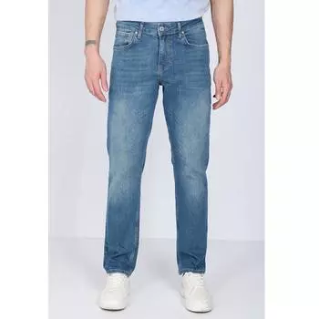 Голубые мужские джинсы прямого кроя