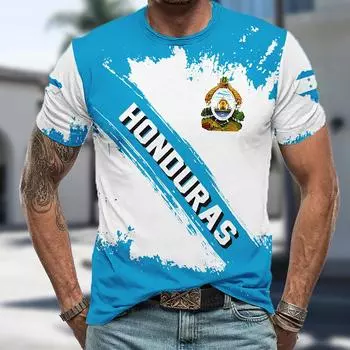 ГОНДУРАС Стильная летняя и весенняя футболка с 3D принтом для мужчин, повседневная модная футболка с коротким рукавом, новое спортивное поступление, новинка для отдыха S