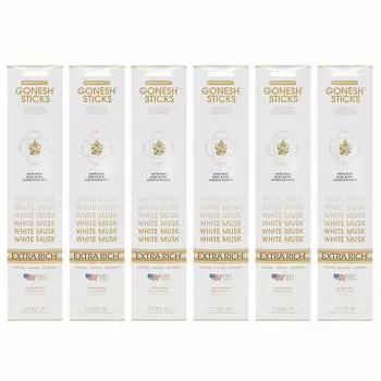 GONESH White Musk Incense Sticks 20 Pieces Set of 6