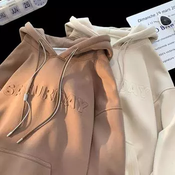 Гонконг бархатный свитшот с капюшоном, мужская новая зимняя модная повседневная свободная теплая куртка с дизайном Ins M