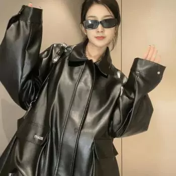 Гонконгская ветровка Женская мотоциклетная одежда Весенние и осенние модели Модная трендовая куртка Повседневная крышка размера плюс XS кофейный