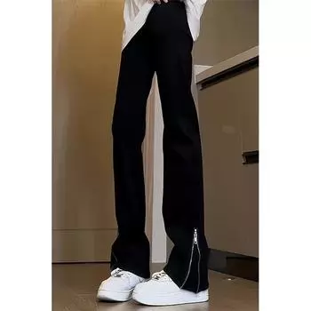 Гонконгские модные мужские летние новые 2024 персонализированные джинсы с буквами в стиле хип-хоп, модные уличные модные красивые брюки Rascal S чёрный