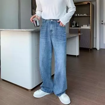 Гонконгские модные мужские летние новые 2024 персонализированные джинсы с буквами в стиле хип-хоп, модные уличные модные красивые брюки Rascal S чёрный