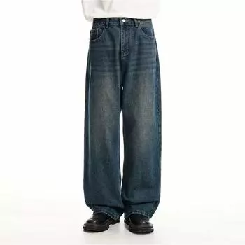 Гонконгские модные мужские летние новые 2024 персонализированные джинсы с буквами в стиле хип-хоп, модные уличные модные красивые брюки Rascal S светло-синий