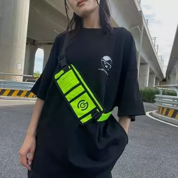 Гонконгский модный крутой рабочий костюм, сумка через плечо для мужской уличной спортивной сумки на груди, корейская велосипедная поясная сумка, женский нишевый модный брендовый кошелек