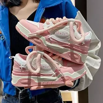 Гонконгский стиль, нишевая обувь для хлеба, женская весенняя новинка, студенческая универсальная повседневная обувь на платформе в стиле ретро, модная обувь для папы 35