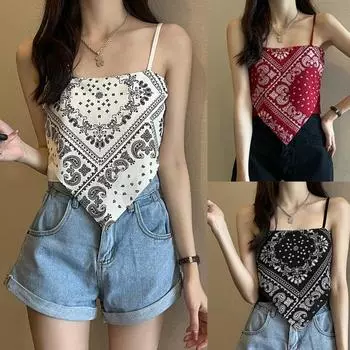 Гонконгский вкус ретро-дизайн чувство нерегулярного треугольного шарфа вязаный топ большой размер Fat MM летний свободный ремешок маленький жилет L