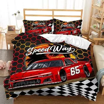 Гоночная игра 3D цифровая печать комплект кровать трехсекционный пододеяльник 135 * 200 (two-piece set) 90g