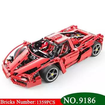 Гоночная серия Суперкар 1:10 Модель Строительные блоки Набор Классические Техники Игрушки для стайлинга автомобилей 9186