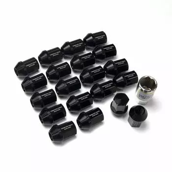 Гоночные гайки с контргайками 20 шт. Кованые гайки/колесо алюминий/алюмит [Выбор шага] [Выбор цвета] (Черный, P1.5)
