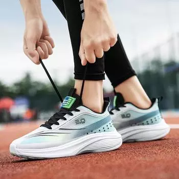 Гоночные кроссовки мужские сверхлегкие, лето 2024, новая спортивная обувь, амортизирующие марафонские кроссовки с карбоновой пластиной, мужские кроссовки 44 синий