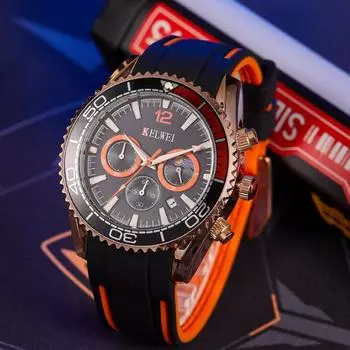 Гоночные многофункциональные светящиеся часы с календарем нескольких часовых поясов, шестью штифтами и храповым механизмом