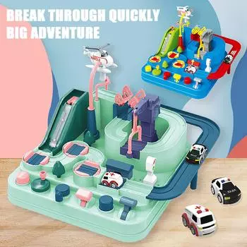 Гоночные треки, автомобильные приключенческие игрушки для мальчиков и девочек 3-8 лет, городская спасательная игрушечная машина, игровые наборы для автомобильных треков для малышей зелёный