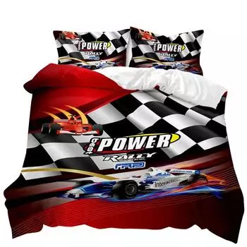 Гоночный пододеяльник для мотоцикла, двойной размер, гоночный автомобиль, соревнования, экстремальные виды спорта, мужской автомобильный полиэстер, чехол для одеяла 70x133cm 2pcs