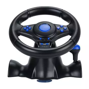 Гоночный руль с линейными педалями и лепестками USB Универсальный поворот на 180 градусов Вибрационная обратная связь Игра для ПК