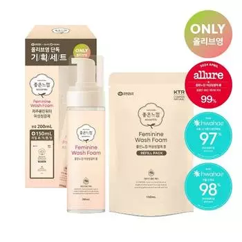 Good Feeling Feminine Очищающая пенка 200 мл Специальная (+150мл пополнение) Good Feeling Feminine Cleanser Form + Refill Plan
