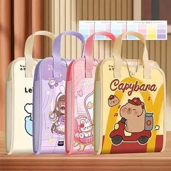 Good Looking 13 Pockets Organ Bag Capybara File Storage Bag A4 Expanding File Folder School Office Style B