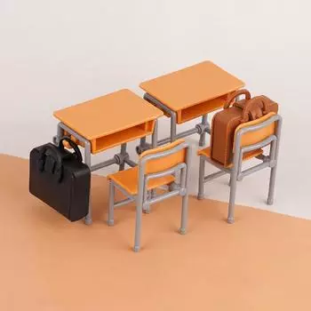 Good-Looking Mini Desks, Classroom Schoolbags, Model Doll Houses, Miniature Desks And Chairs Diy Ornaments, Children S Play House Toys